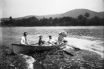 Family boating on Lake St. Catherine, circa 1900