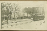 Main Street fire, with trolley